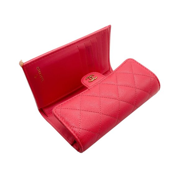Chanel Pink Quilted Caviar Leather Timeless Wallet - Picture 14 of 16